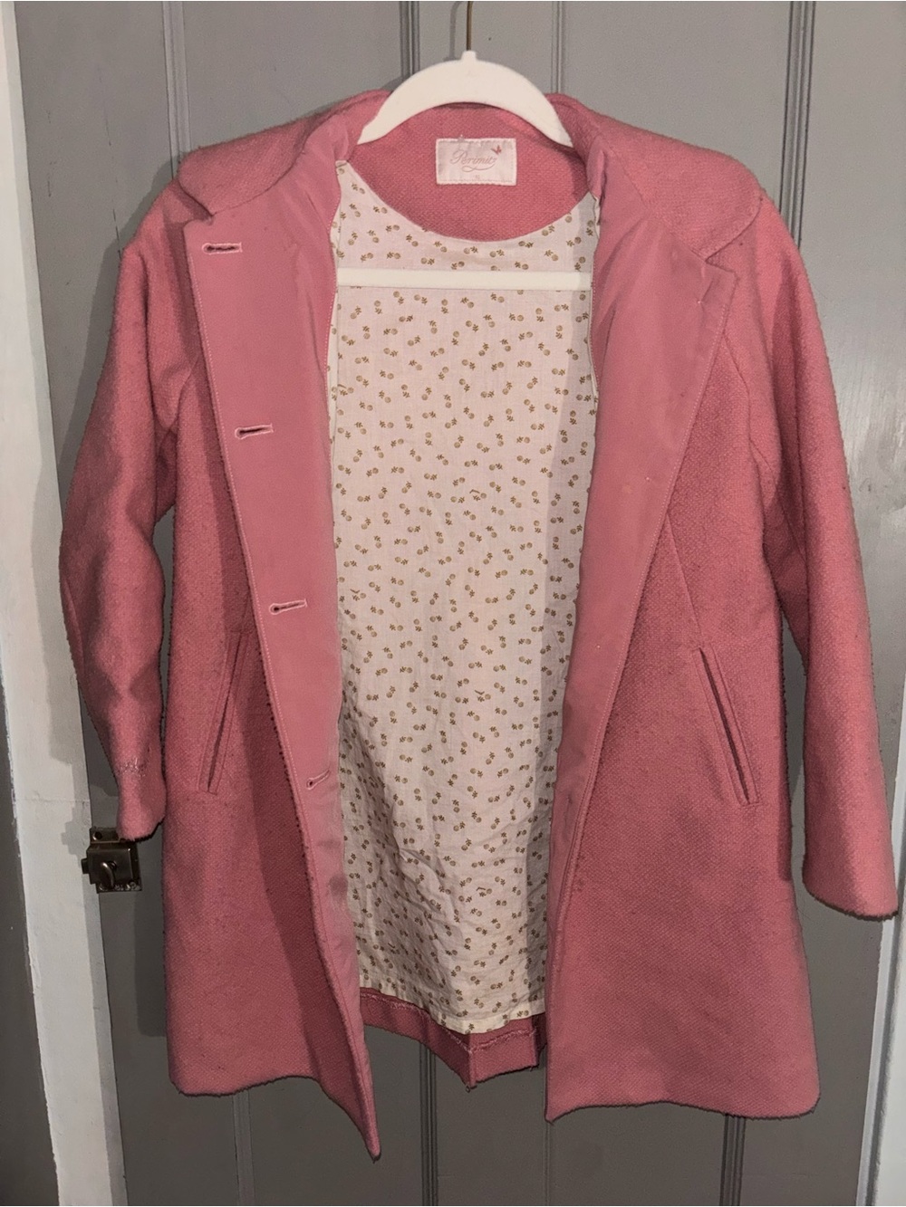 Pink Wool-Blend Coat